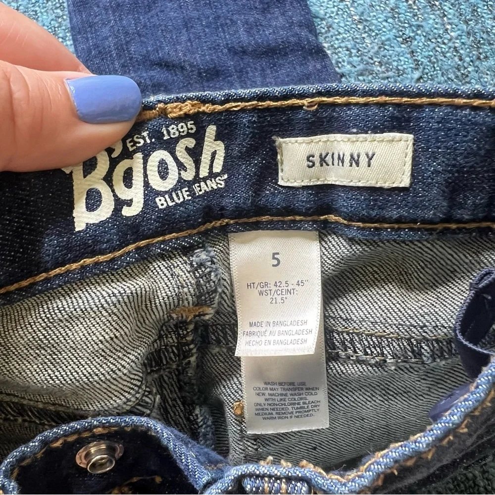 OshKosh B'Gosh Youth Girls Skinny Jeans Dark Blue Adjustable Waist Girl's Size 5